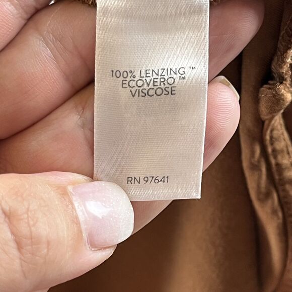 Pure Jill Shirt Womens XL Brown Button Up Oversized Top Bohemian Relaxed Fit - Picture 6 of 8